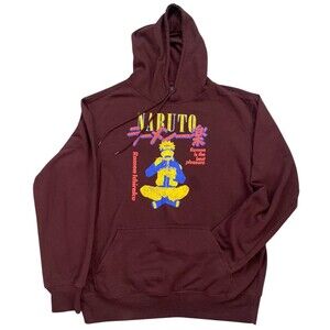 Naruto‎ Shippuden Hoodie Ramen Ichiraku Anime Vintage 2002 Maroon Size L Y2K